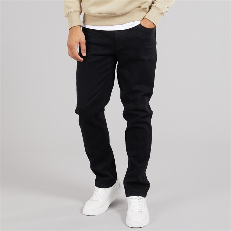THREADBARE Mens Canterbury Straight Fit Jeans Black