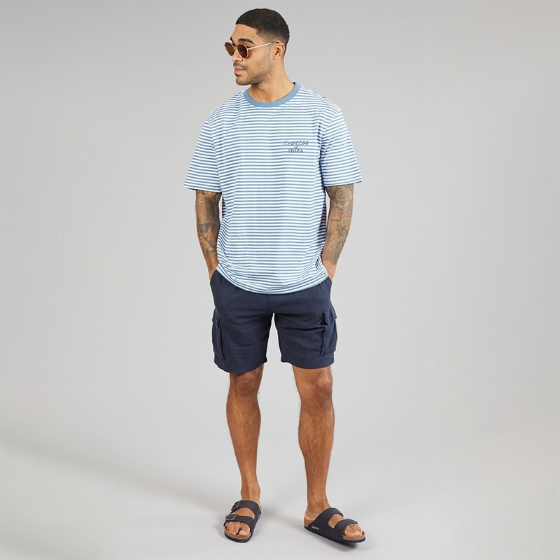 Mens Coast T-Shirt Denim Blue/White - Image 3