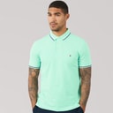 Mens Tipped Slim Fit Seas Polo Shirt Crushed Mint