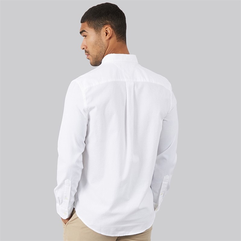 Mens Flex Dobby Long Sleeve Shirt White - Image 2