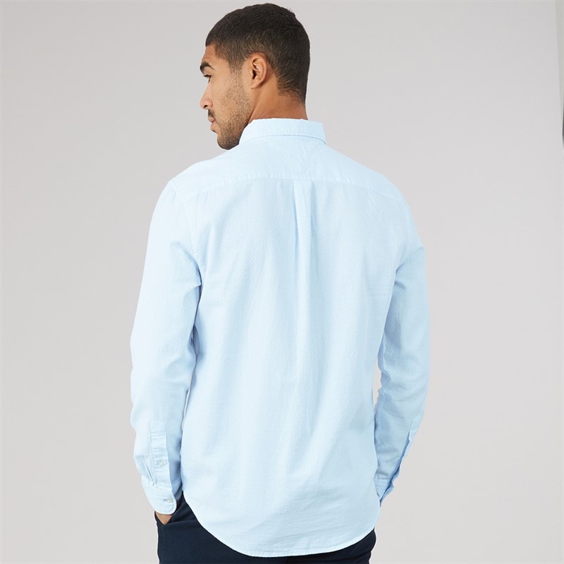 Mens Flex Dobby Long Sleeve Shirt Sweet Blue - Image 2
