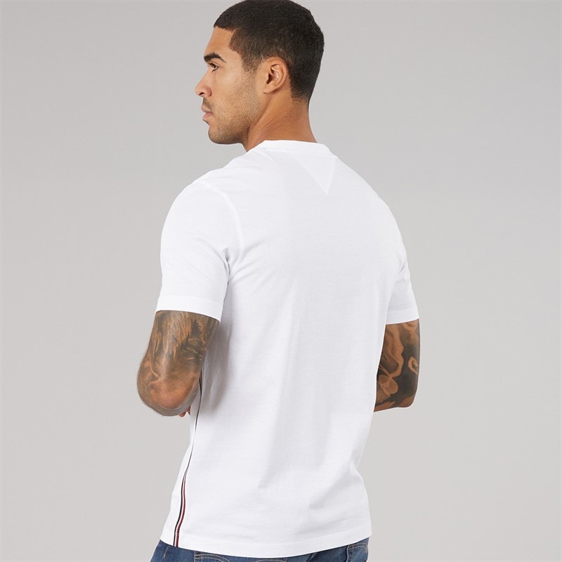 Mens Global Stripe T-Shirt White - Image 3