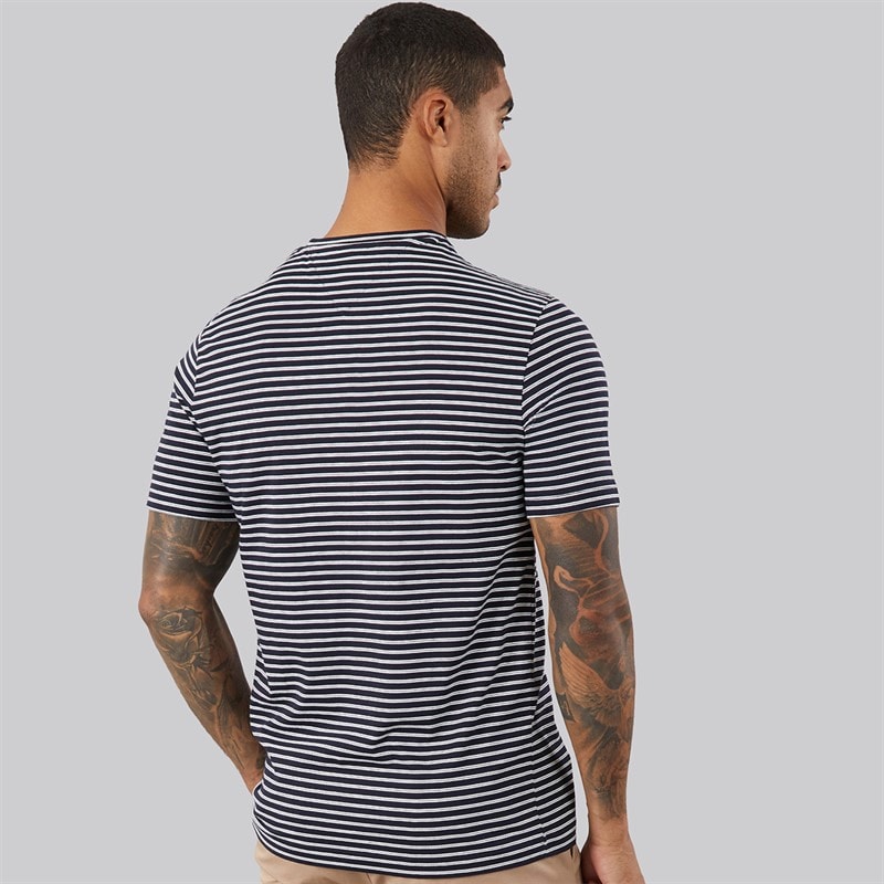 Mens Essential Seasonal Reg Fit T-Shirt Desert Sky/Ecru Stripe - Image 2