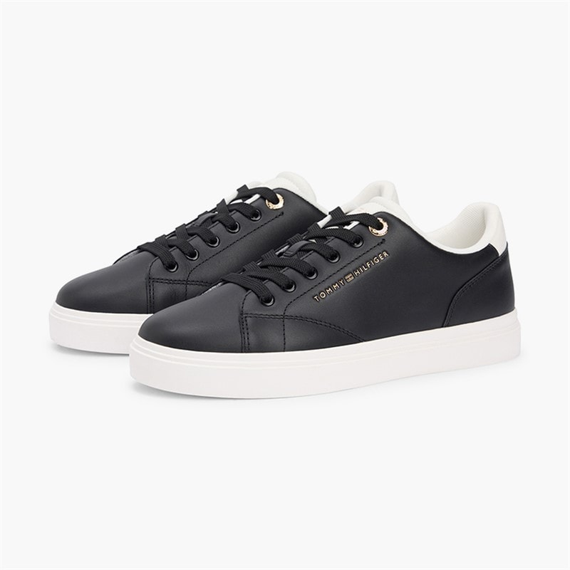 Womens Feminine Cupsole Trainers Black/Ecru - Image 2
