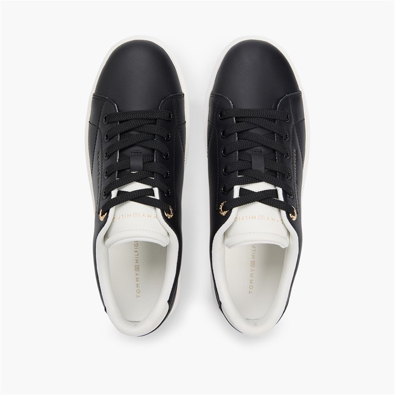 Womens Feminine Cupsole Trainers Black/Ecru - Image 4