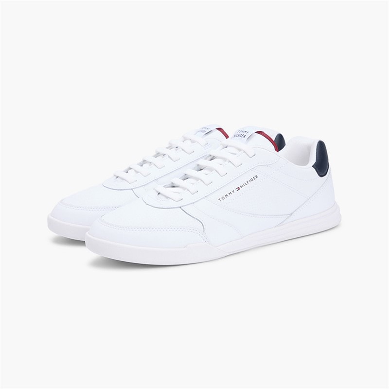 Mens Low Pro Leather Trainers White - Image 2
