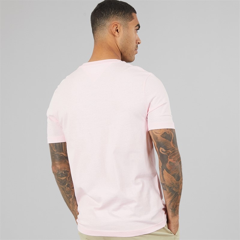 Mens Script Flag T-Shirt Pink Lily - Image 2