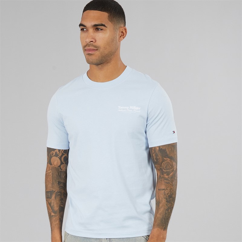 Mens Nautical Back Graphic T-Shirt Breezy Blue - Image 3