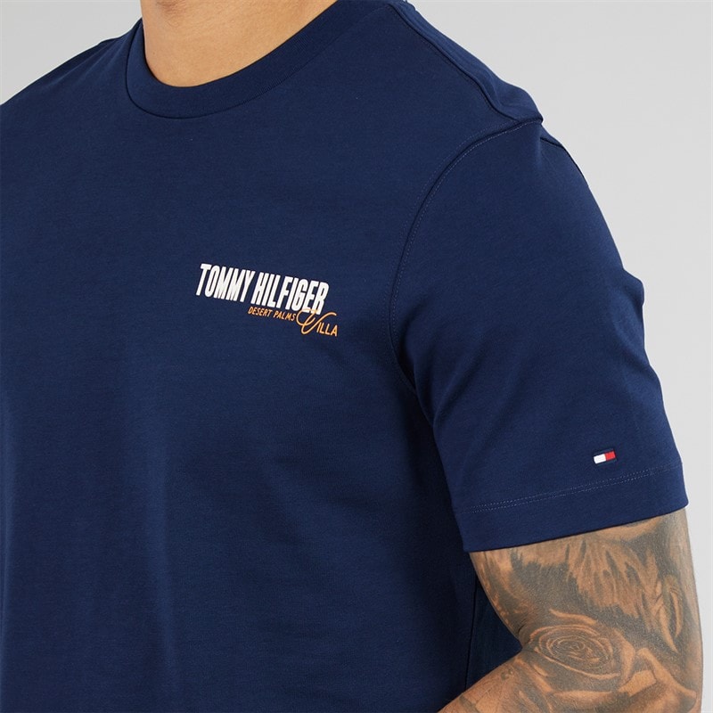 Mens Summer Back Graphic T-Shirt Carbon Navy - Image 5