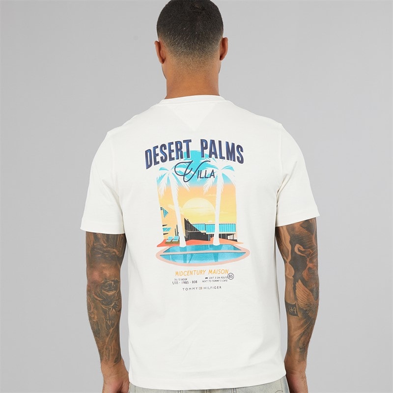 Mens Summer Back Graphic T-Shirt Ivory Petal - Image 2