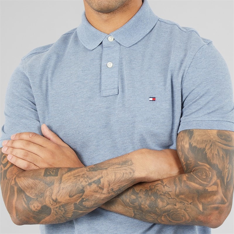 Mens 1985 Polo Shirt Brisk Blue Heather - Image 2