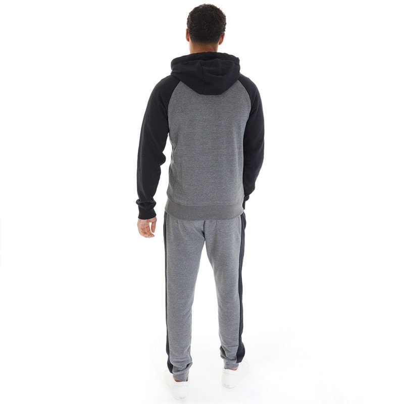 Mens Ragoo Tracksuit Mid Grey Marl/Jet Black - Image 2