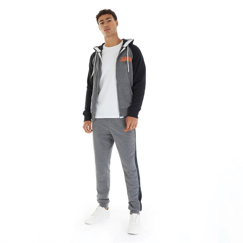 Mens Ragoo Tracksuit Mid Grey Marl/Jet Black - Image 4