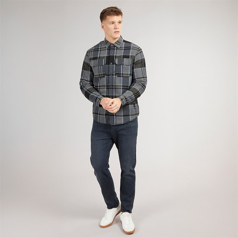 Mens Ulriken Sherpa Lined Long Sleeve Shirt Black - Image 4