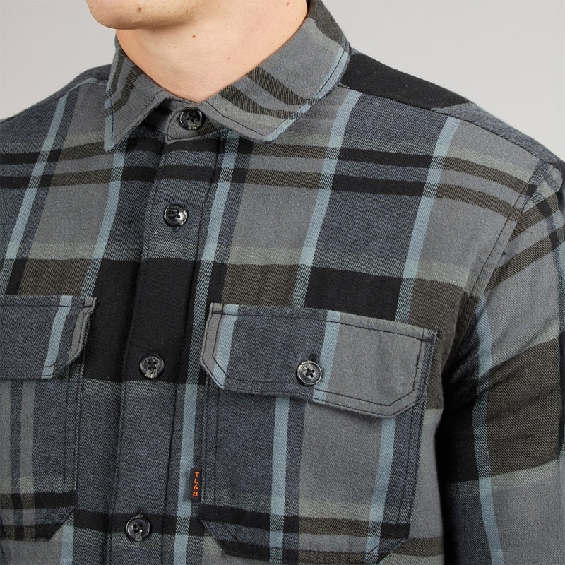 Mens Ulriken Sherpa Lined Long Sleeve Shirt Black - Image 5