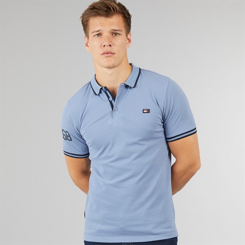 Mens Casson Short Sleeve Polo Shirt Blue - Image 1