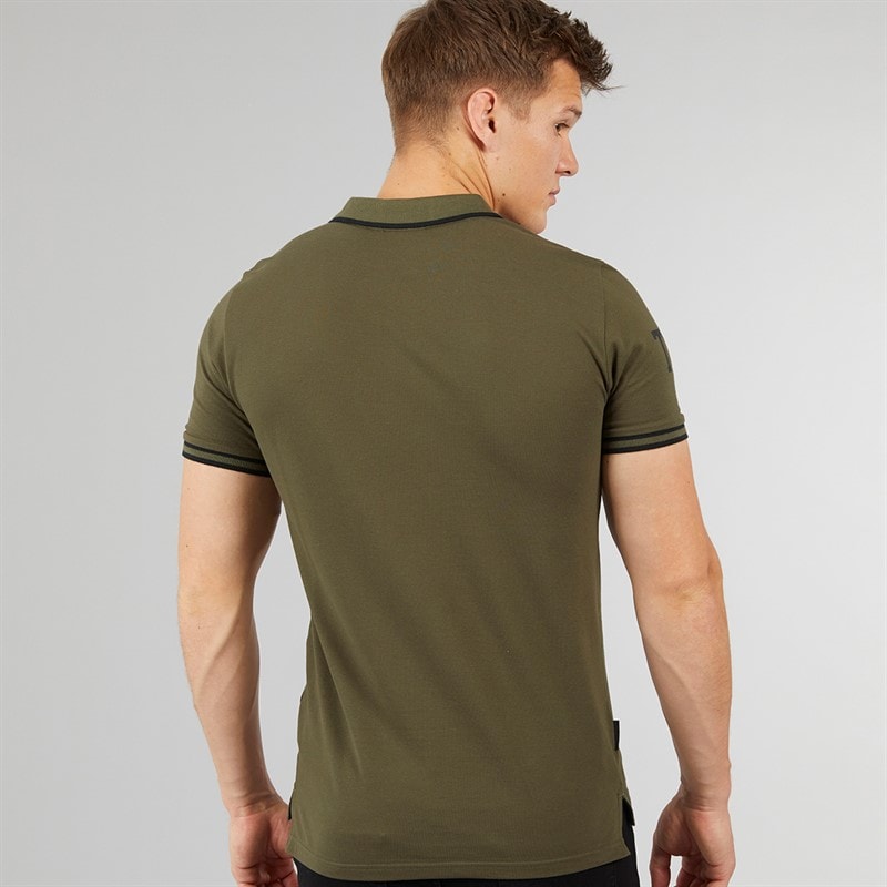 Mens Casson Short Sleeve Polo Shirt Khaki - Image 2