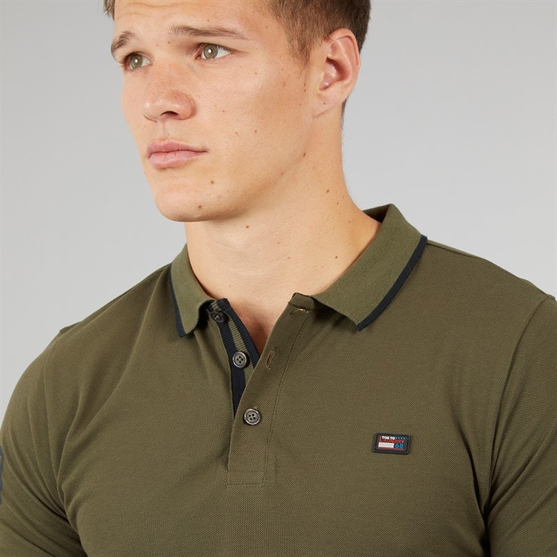 Mens Casson Short Sleeve Polo Shirt Khaki - Image 3