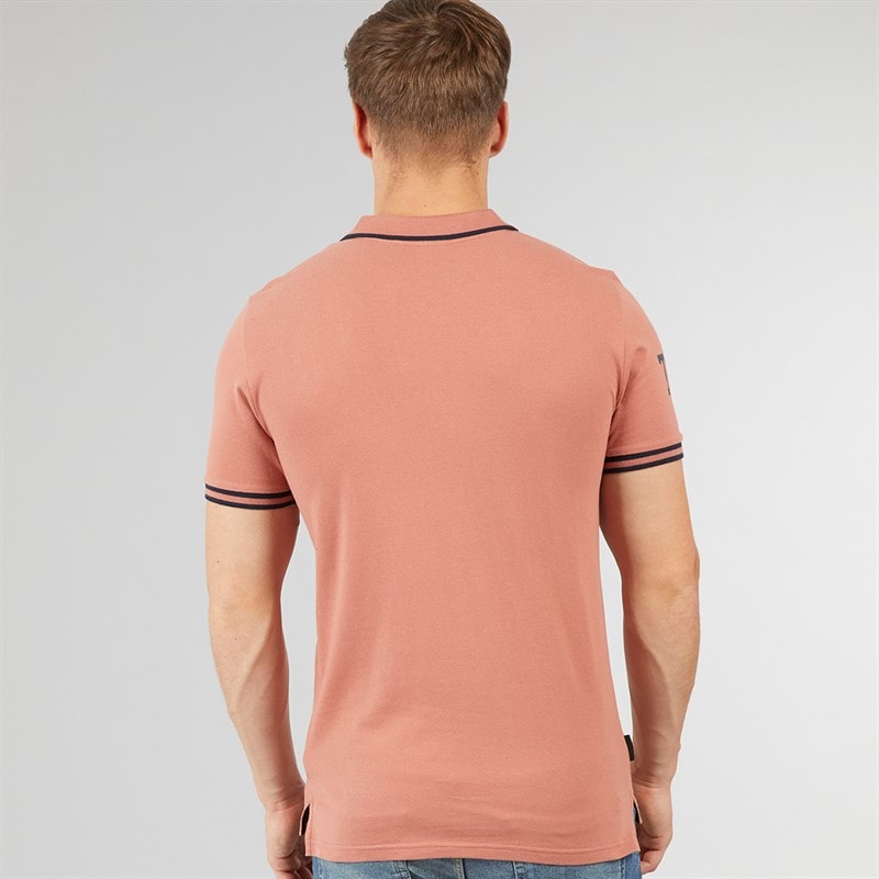 Mens Casson Short Sleeve Polo Shirt Rust - Image 2