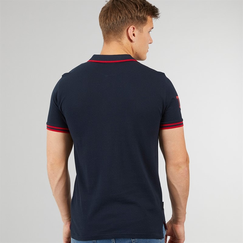 Mens Casson Short Sleeve Polo Shirt Navy - Image 2