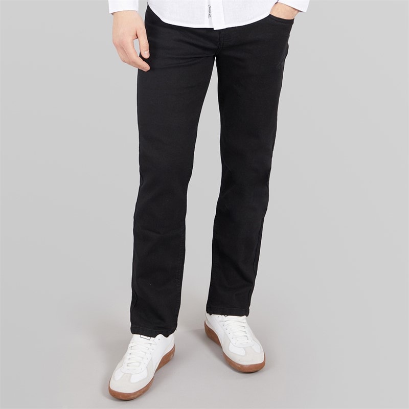 Tokyo Laundry Mens Shriner Straight Leg Jeans Black Wash