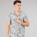 Mens Tiki Short Sleeve Shirt Green