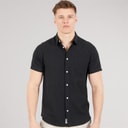 Mens Bertrand Linen Short Sleeve Shirt Black