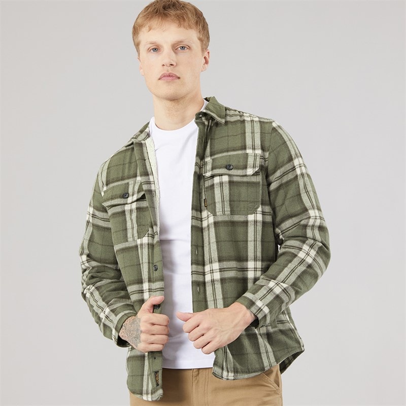Tokyo Laundry Mens Corval Long Sleeve Shirt Green Marl