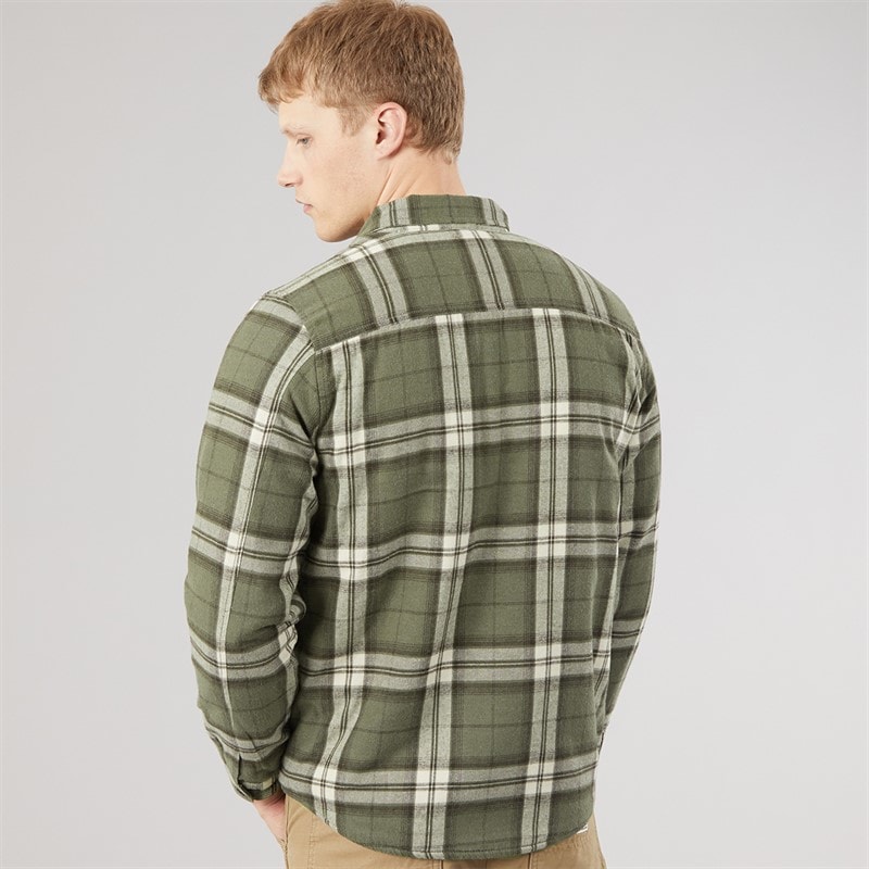 Mens Corval Long Sleeve Shirt Green Marl - Image 2