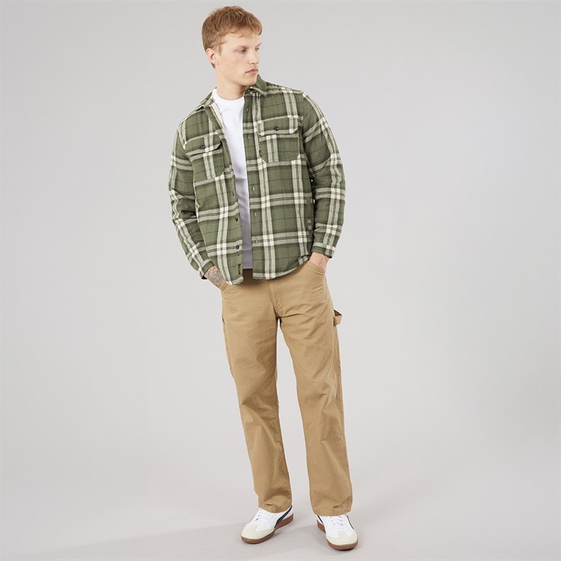 Mens Corval Long Sleeve Shirt Green Marl - Image 4