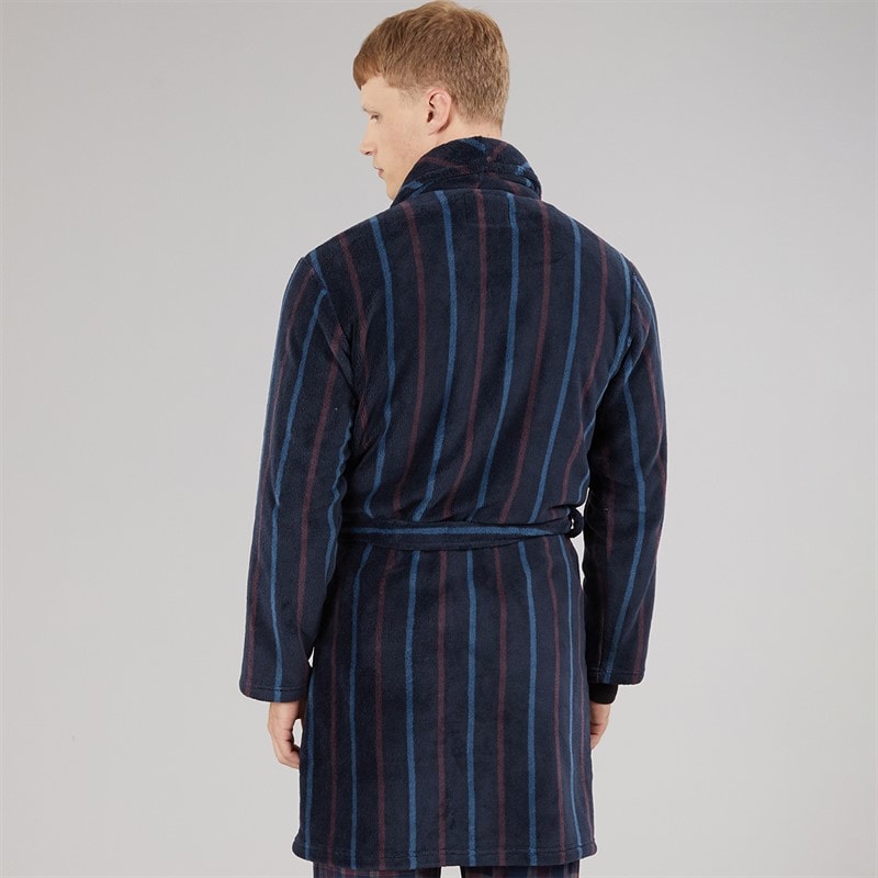 Mens Zenitsu Dressing Gown Navy - Image 2
