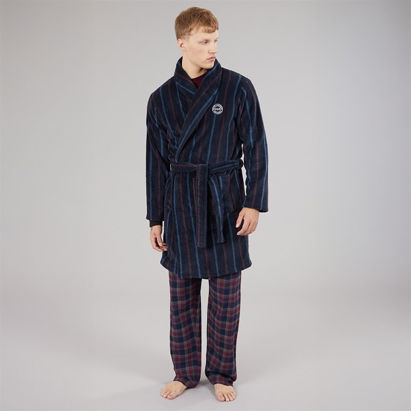 Mens Zenitsu Dressing Gown Navy - Image 4