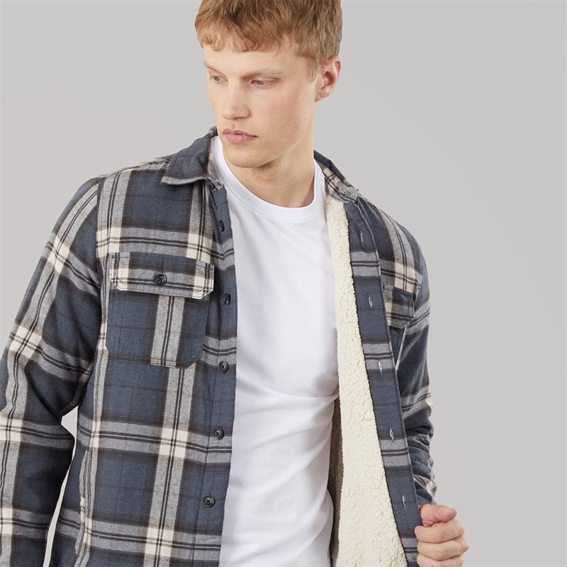 Mens Corval Long Sleeve Shirt Mid Blue Marl - Image 3