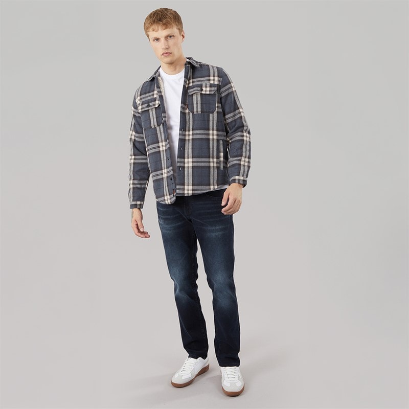 Mens Corval Long Sleeve Shirt Mid Blue Marl - Image 4