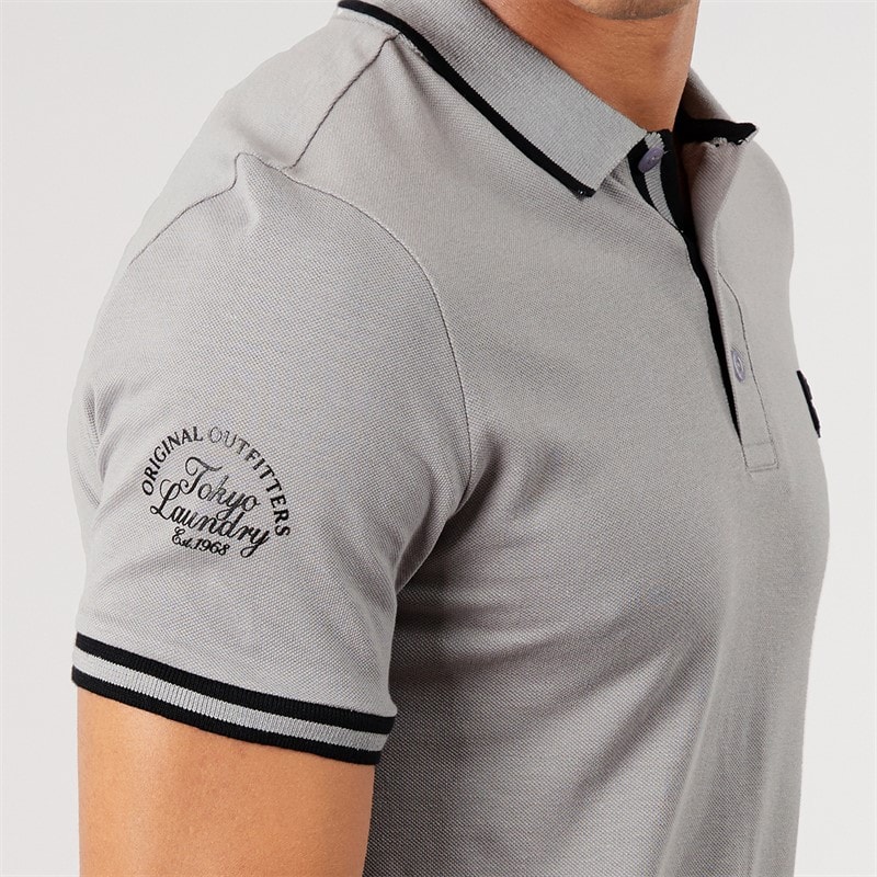 Mens Gayle Polo Shirt Chiseled Stone - Image 3