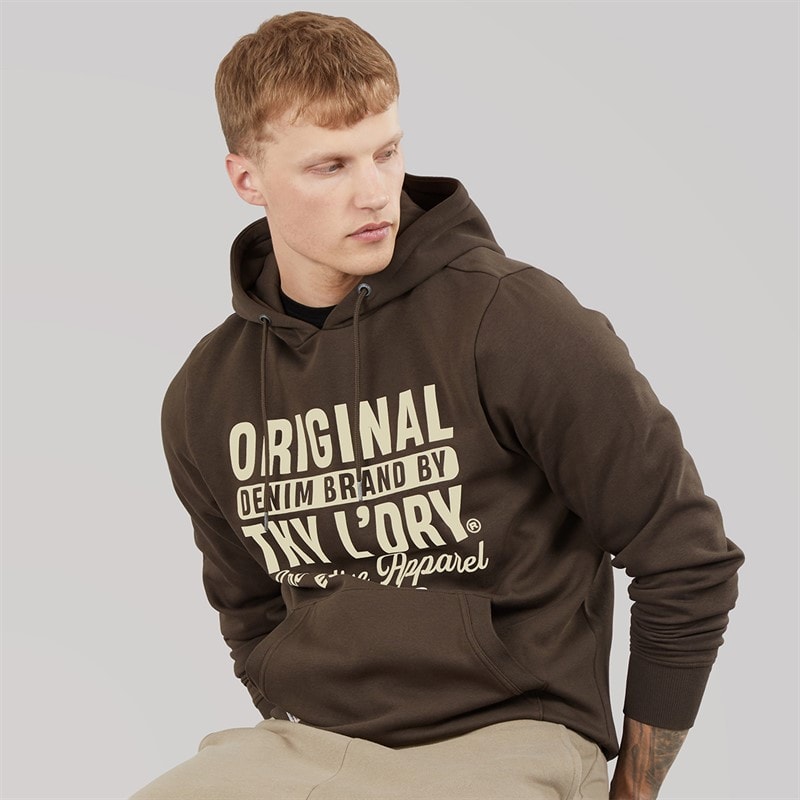 Tokyo Laundry Mens Clyne Hoodie Turkish Coffee