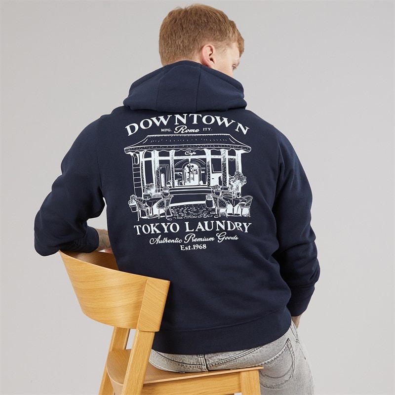 Tokyo Laundry Mens Dudek Hoodie Sky Captain Navy