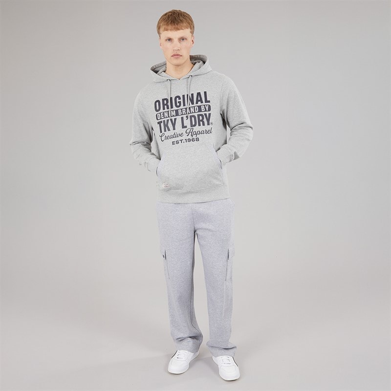 Mens Clyne Hoodie Light Grey Marl - Image 3