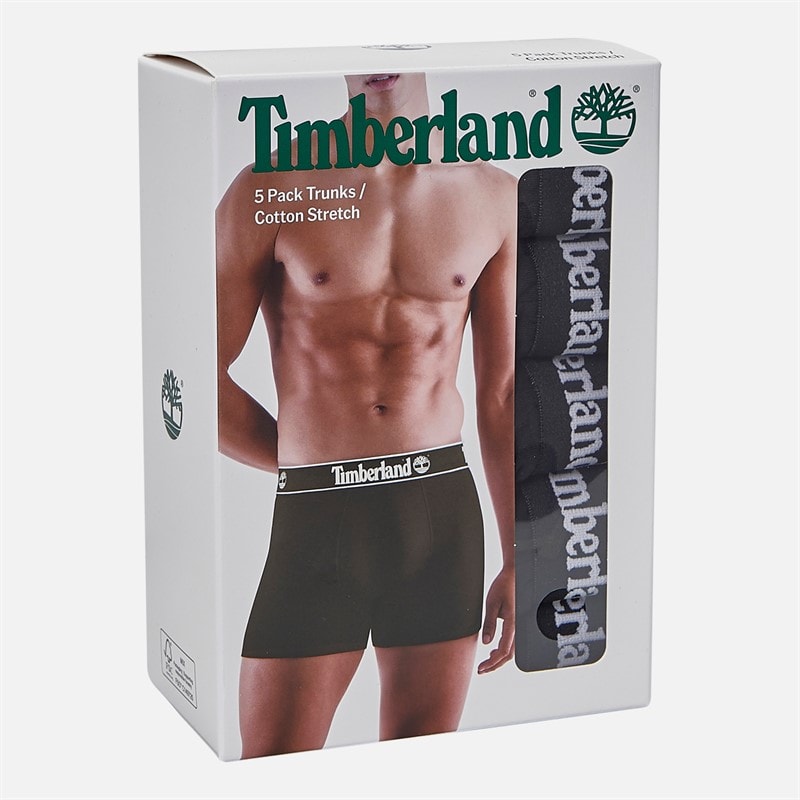 Mens Five Pack Boxer Trunks Black - Image 2