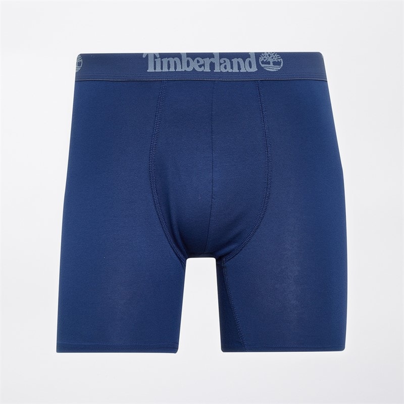 Mens Three Pack Boxer Trunks Navy/Blue/Sage Marl - Image 3