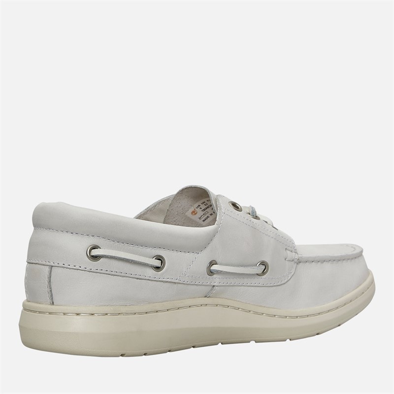 Mens Portofino Pier Boat Shoes White Full Grain - Image 5