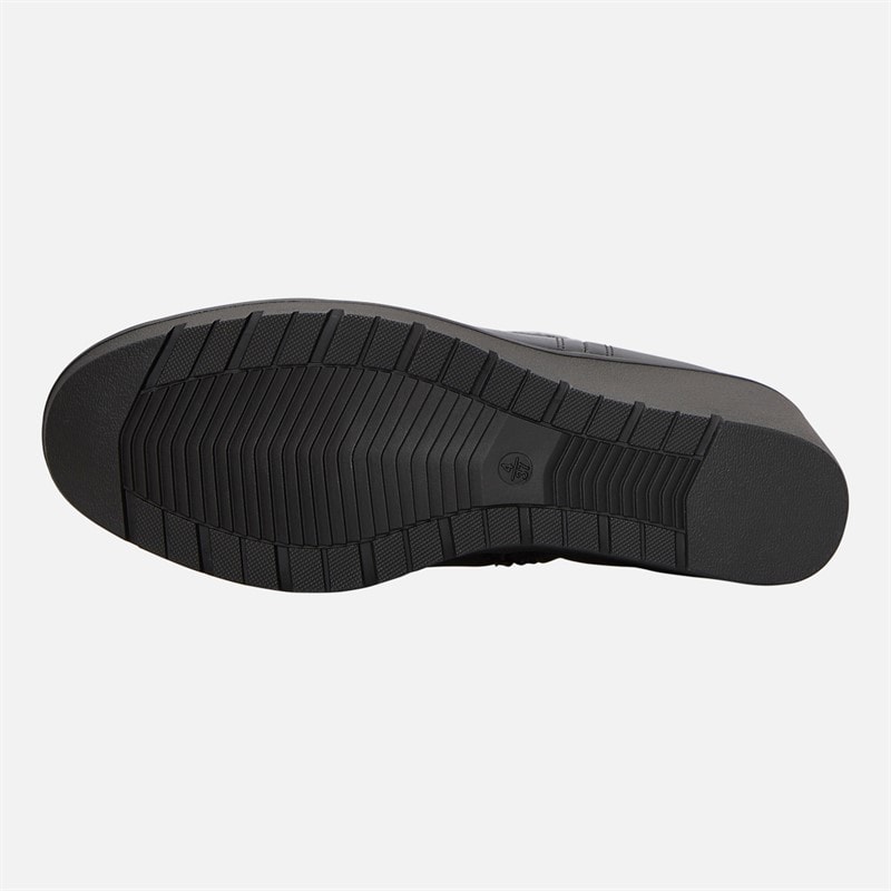 Womens Wedge Ankle Boots Black PU - Image 3