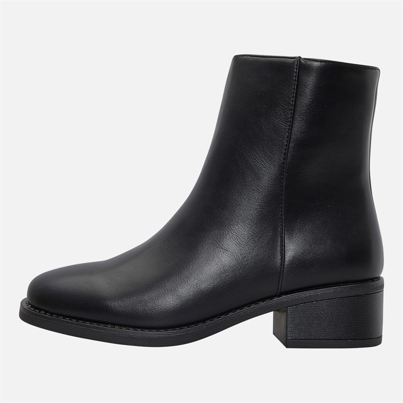 Womens Inside Zip Ankle Boots Black PU - Image 2