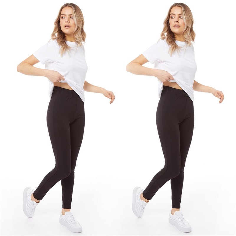 Womens L'amore Hannah Two Pack Leggings Black - Image 4