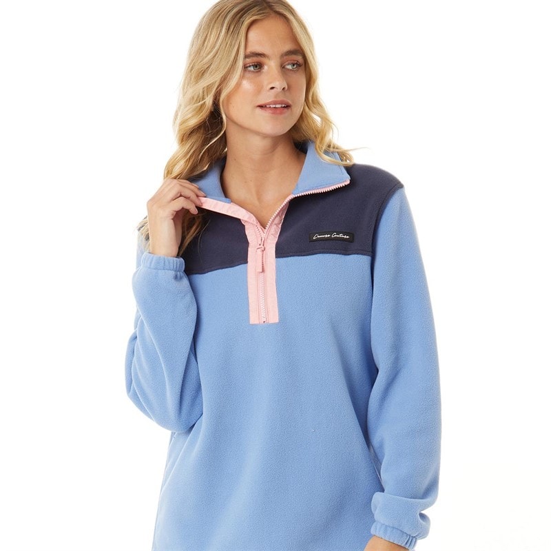 Womens Freyja 1/2 Zip Fleece Navy/Blue/Coral - Image 1