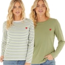 Womens Tilly Two Pack Long Sleeve T-Shirts Sage