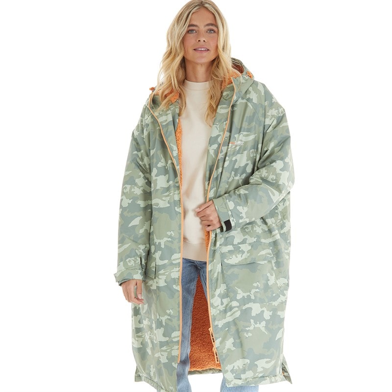 Womens Rue Waterproof Changing Robe Camo/Orange - Image 1