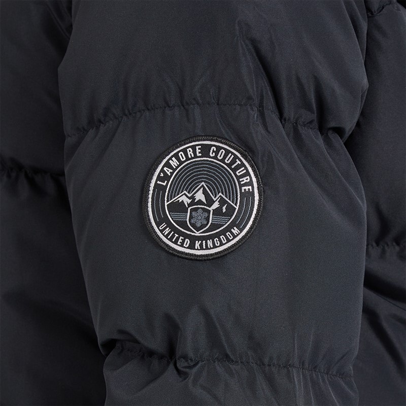Womens Lola Short Puffer Black - Image 5