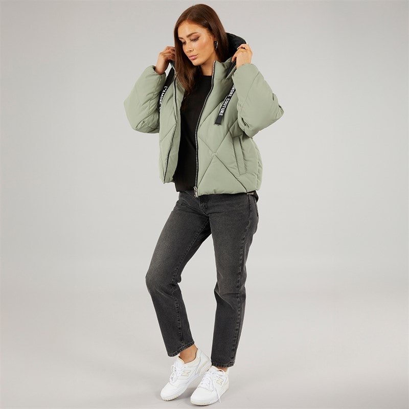 Womens Franklin Short Puffer Khaki - Image 4