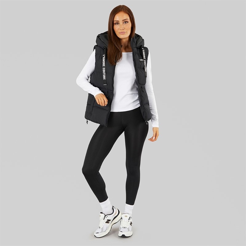 Womens Cosmic Short Gilet Black - Image 4